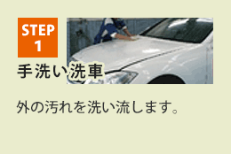 STEP1 洗車 外の汚れを洗い流します。